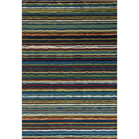 STANDALONE 3 x 4 ft. Seaport Collection Wavy Stripe Woven Area Rug, Multi Color ST2590073